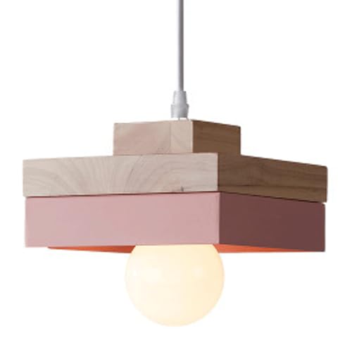 Suspension métal et bois colorée au design scandinave