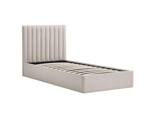 Vente unique   Cama con canapé abatible 1 Plaza Saraneli   poliéster   Beige