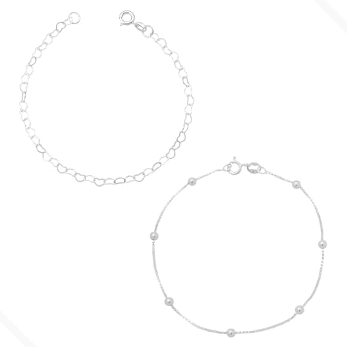 Kit Pulseiras De Elo Coração E Bolinhas Delicadas