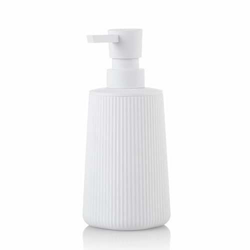 Moderner Seifenspender für Bad und Küche - Weißer Pumpspender für Soap Dispenser für Badezimmer und Arbeitsplatten