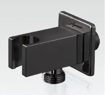 Aquieen Wall Mount Handheld Shower Bracket Holder Hand Shower & Health Faucet with Angle Valve for Bathroom (Black) with Water Outlet, 1/2" NPT Wall Handshower Supply Elbow, Polished - Black-image-33