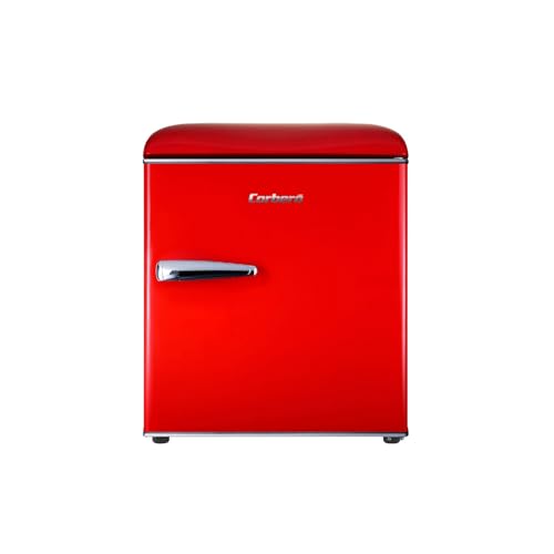 Corberó - Frigorífico Retro Estático | CF1PG45RR | 45L | 55 cm| Luz interior | Patas niveladoras | Rojo
