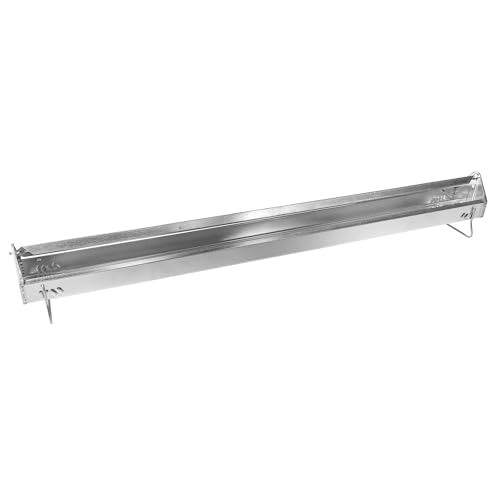 FARM-TUFF Reel Top Rectangular Poultry Feeder 48 Inch - Heavy-Duty Galvanized Metal Trough with Anti-Roost Reel & Spill Resistant Design - Extra-Long Design for Large Flocks & Bigger Birds