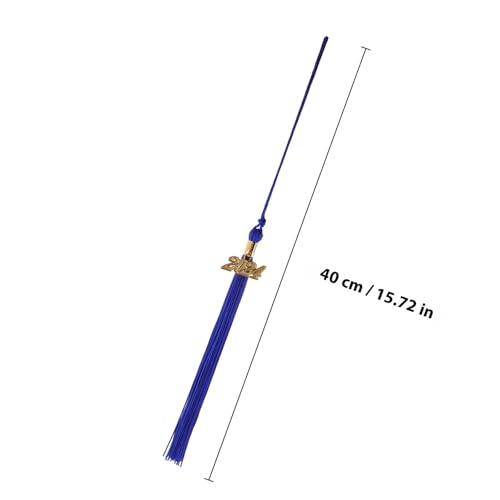 Borlas de graduación azul Zerodeko, pack de 12 colgantes de poliéster y aleación para birrete 2