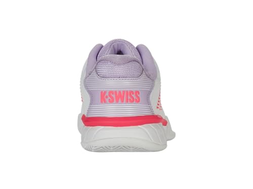 K-Swiss Women's Hypercourt Express 2 Tennis Shoe (White/Orchid Petal/Neon Blaze),8 M4
