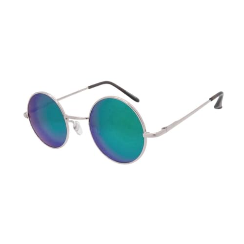 OWL Round Retro Small Circle Tint & Mirror Colored Lens 43-55 mm Sunglasses Metal