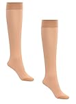 Mytoptrendz® ® Ladies Trouser Knee Highs Microfibre Socks 40 Denier Comfort Cuff with Support for Casual Travel Flight(Nude- 2 PAIR