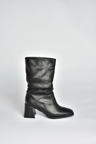 Resim fox SHOES V848256709 Kalın Topuklu Büzgülü Kadın Bot 
