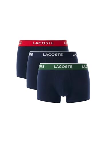 Lacoste 3-Pack Stretch Cotton Boxers pour Homme Marine/Vert-Rouge-Marine M