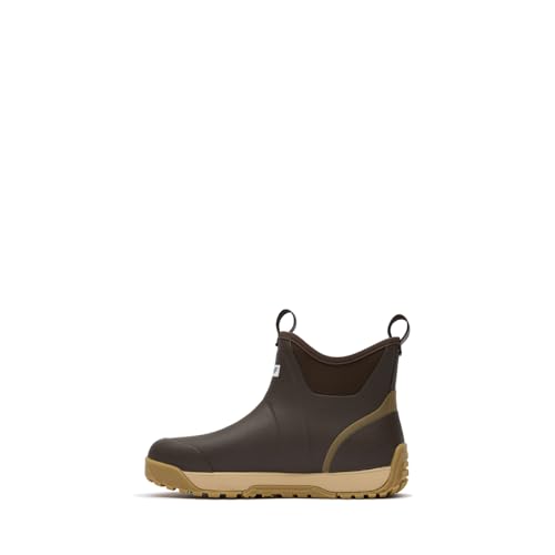 Image of Xtratuf 6 inch Men's Ice Fleece Lined Ankle Deck Boot - 100% Waterproof Rubber Footwear for Snow & Rain - Faux Shearling Lining - Slip-Resistant Outsole