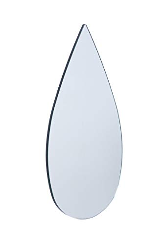 Wood Furniture Miroir mural minimaliste en forme de larme avec dos en bois noir, 380 x 820 x 10 mm, 1 pièce Cover