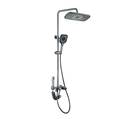 Système de douche noir avec pommeau rond 30cm et douchette 3 fonctions