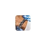 HSWYFCJY pulsera cubana hombre acero inoxidable, 17 mm Negro joyas hombre 22 cm regalo para novio fils et père