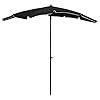 vidaXL Parasol met paal 200×130 cm zwart