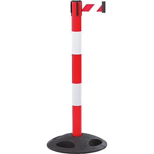RS-GUIDESYSTEMS GLAR-25-D Gurtpfosten, außen, rot Reflexstreifen, weiß/rot schraff, 4 m Personenleitsystem aus Kunststoff Cover