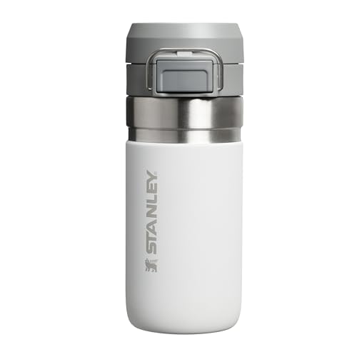 STANLEY Quick Flip Botella Agua Acero Inoxidable 0.47L - Cantimplora Mantiene Frío 7 Horas - Anti-Fugas - Water Bottle Sin BPA - Compatible con Portavasos - Apta Para Lavavajillas - Frost