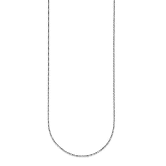 Diamond2Deal Platinum Polished 1.6mm Solid Cable Chain Necklace 16