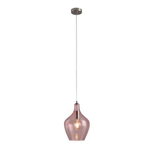 M2OUTLET - Lampadario a sospensione LA BURBUJA 20183, Ø 22 cm, in nichel opaco, colore: Rosa