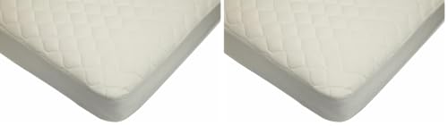 American Baby Company Waterproof Crib and Toddler Mattress Protector, Quilted Fitted Protector Pad Cover Made with Organic Cotton Top Layer, 52“ x 28" (Pack of 2)