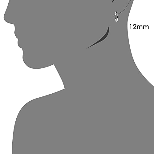 14k White Gold Classic Round Hoop Earrings4