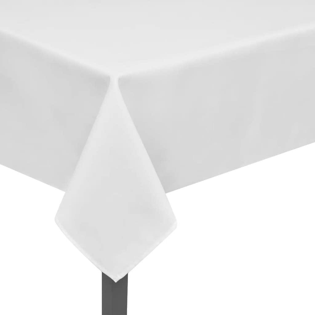 Mangloder - Juego de 5 manteles blancos de poliéster 190 x 130 cm, impermeables, lavables, fáciles de limpiar, para bodas, fiestas, restaurantes y uso diario
