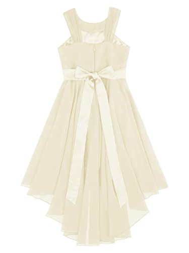 Sholeno Kids Girls Halter Neck Chiffon High Low Wedding Bridesmaid Flower Girls Dress Evening Prom Party Ball Gown4