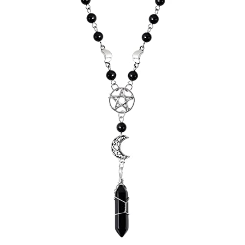 Sacina Gothic Emo Grunge Crescent Moon Choker Necklace, Moon Sun Pendant, Gothic Goth Necklace, Halloween Christmas Jewelry Gift for Women