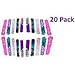 GSM Brands Mermaid Bracelet - Reversible Sequin - Multi-Color Fashion Party Favor - Velvet Lining - Slap Style - 20 Pack