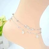  Pulsera elegante para el tobillo para mujer Faux Diamond-Blonde Tobillera Decoración Cadena