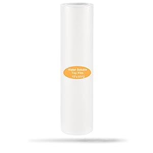 New brothread Light Weight Clear Wash Away – Water Soluble Embroidery Topping Film – 10″x10 Yd roll – Cut into Various Sizes for Machine Embroidery and Hand Sewing