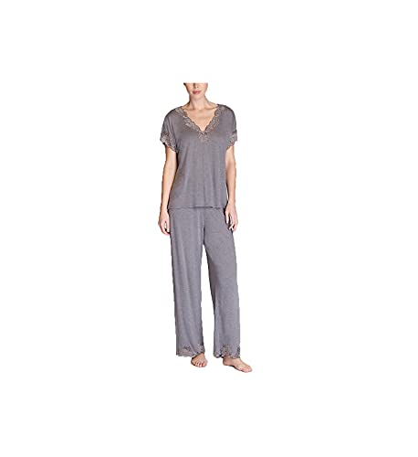 Natori Women's Zen Floral Pajama, Heather Grey, Small