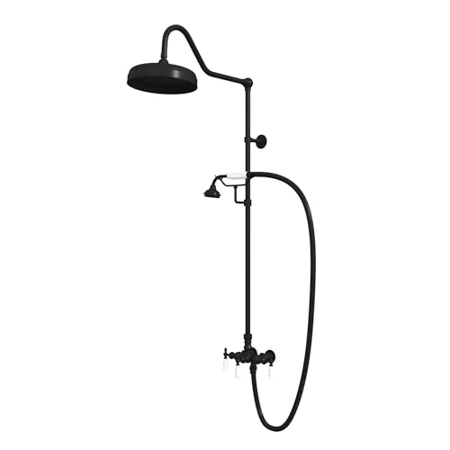 Image of Abbey 10 x 34 1 /2 Shower Faucet Set with Handshower, Matte Black