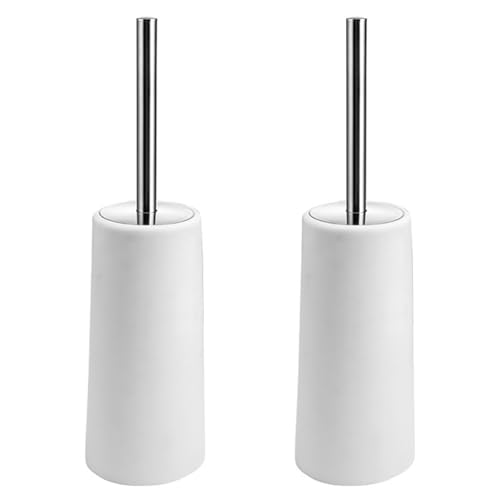 Eoslcusmvl Escobilla y Soporte para Inodoro, Paquete de 2 Escobilla para Inodoro con Manejar de Acero Inoxidable 304, Escobilla para Inodoro