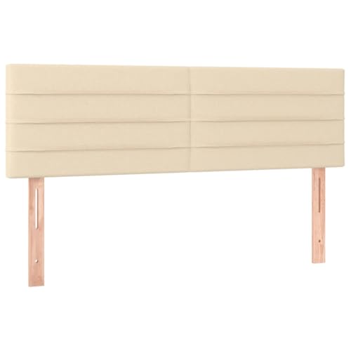 vidaXL 2X Têtes de Lit Meubles de Chambre à Coucher Accessoires de Lit Simple Têtes de Cadre de Lit Intérieur Crème 72x5x78/88 cm Tissu