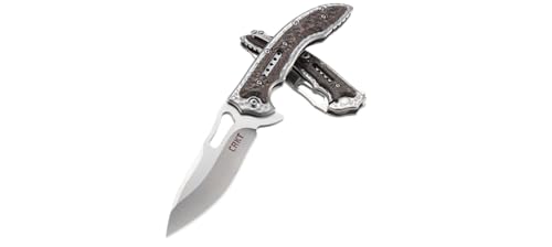 CRKT Fossil Folding Pocket Knife: Compact Stainless Steel Plain Edge EDC Folder with Frame Lock, Everyday Carry Knife, Satin Blade Finish 5460, Brown