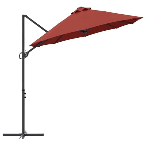 Sombrilla rectangular 372 x 198 x 243 cm de jardin con manivela y plegado 6