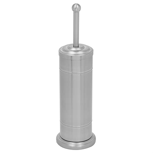Image of Home Basics Hideaway Toilet Brush with Heavy Weight Stainless Steel Handle | Thick, Dense Bristle Brush | Long Metal Handle | Heavy Weight Stainless Steel