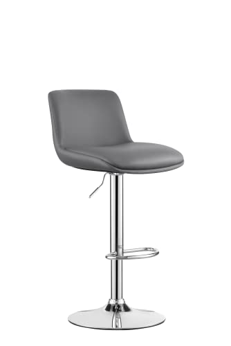 MINCETA Butaco Moderno Tapizado Giratorio con Respaldo para Barra y Altura de Mostrador, Altura Ajustable 24 a 34 pulgadas, Juego de 2, PU en Gris Oscuro miniatura 4