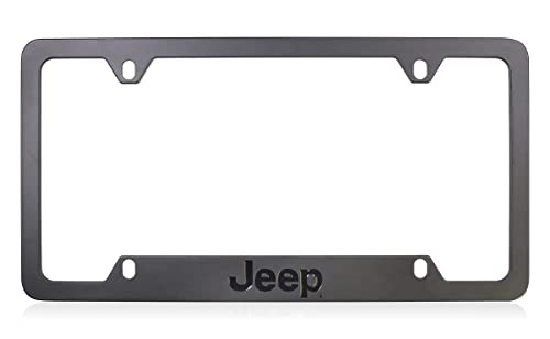 Jeep License Plate Frame - Blacked Out Metal Engraved