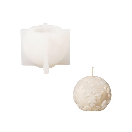 BOOWAN NICOLE Relief Pillar Candles Silicone Mold for Candle Making, Cylinder Round Candle Mould for DIY Handmade Handcrafted Home Decoration (LZ0663-3)