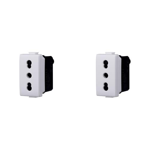Presa bipasso compatibile Bticino Matix 2P+T 10/16A colore bianco
