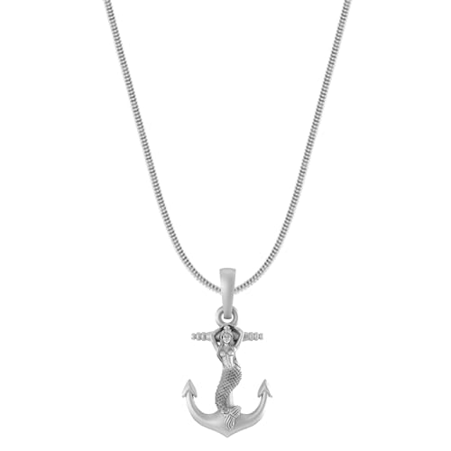 Pendentif argent sterling 92,5% avec chaîne serpent anti-irritation mixte