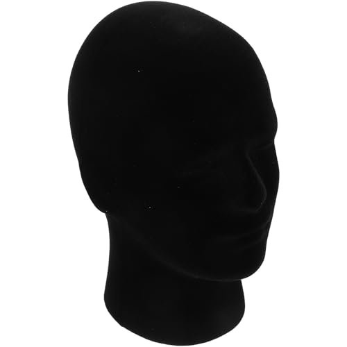 IDEANATEGRATE Cabeza Almacenar para Pelucas de Negra Maniquí PE Sombreros Forma de Maniquí, Material Resistente para Mantener en Supermercados o Tiendas de Ropa