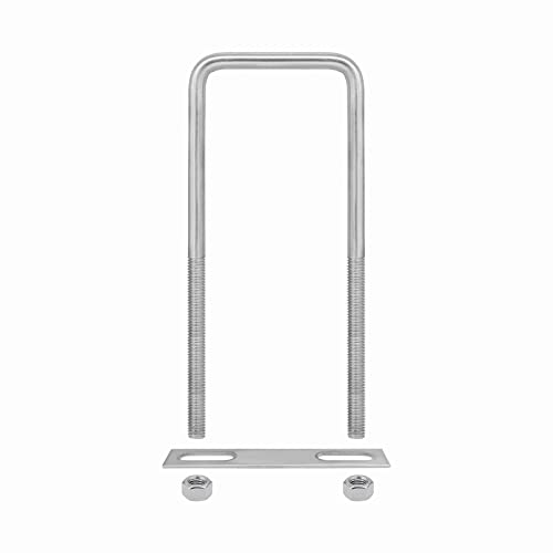 Image of 4 Sets 304 Stainless Steel Square U-Bolts 1.57 inch(40mm) Inner Width, 3.94 inch(100mm) Length Stainless M8 with Nuts, Frame Plate, Accessories for Automobiles Trailer, Boat Trailer Industrial Parts