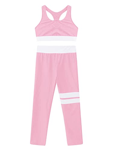 renvena Girl Ballet Suits Racer Back with Gym Leggings Athletic Clothing Gymnastic Hip Hop Dancing Outfits