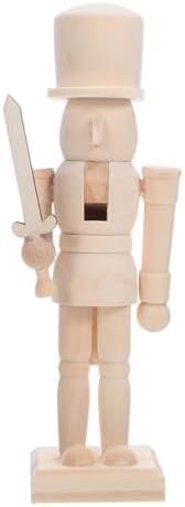 Ciieeo Wooden Nutcracker Craft Unpainted Wooden Nutcrackers DIY Graffiti for DIY Christmas Graffiti Adornment New Year