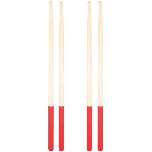ERINGOGO 2 pares de baquetas de madera de arce con grip antideslizante para principiantes y profesionales, livianas para instrumentos de percusión, para todas las edades, para jazz y batería electrónica miniatura 1