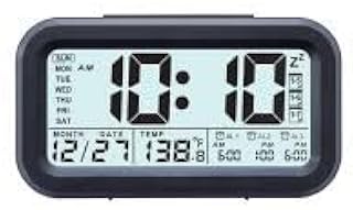 Ajanta Multi-Functional Alarm Digital Backlit Alarm Clock with 3-Group Alarms Smart Night Light Temperature Display 3-Mode Weekly Alarm Settings 5-Min Snooze (White)