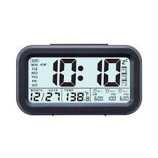 Image of Ajanta Digital Tabel Alarm Clock | Smart Night Light | Temperature Display| Multi-Functional Weekly Alarm Settings | Snooze Digital Backlit Alarm Clock (White) (Black)