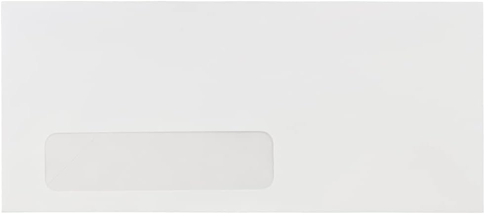JAM PAPER #10 Personalized Business Window Envelopes - Custom Return Address - 4 1/8 x 9 1/2 - White - 100/Pack